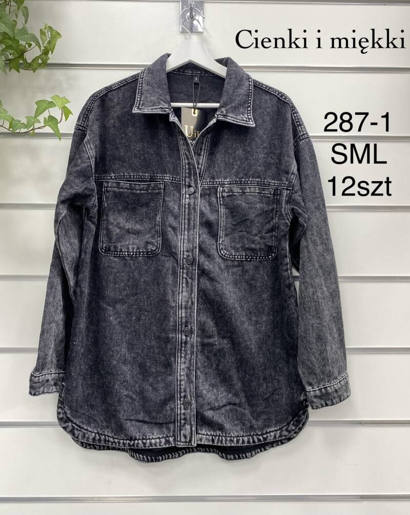 Kurtki damskie jeansy Roz S-M-L, 1 kolor Paczka 12 szt
